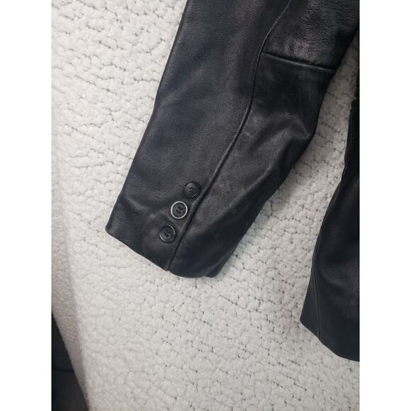 Pronto Uomo Black Leather Jacket M Soft Old Hollywood Luxe-on-Luxe Classic Smart - Picture 4 of 10